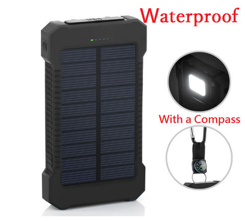 Waterproof 300000mAh Portable Solar Charger Dual USB Battery Power Bank F  Phone - Plugsus Home Furniture