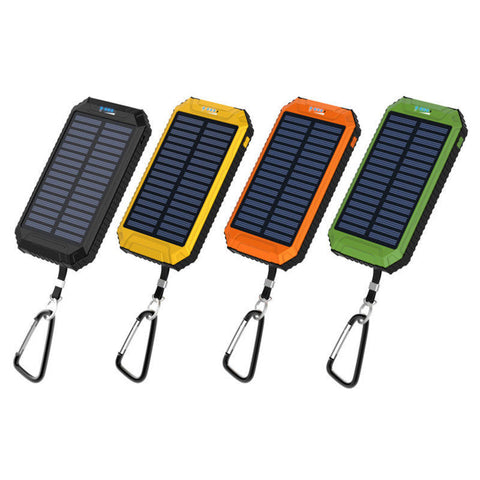 Portable Solar Power Bank Waterproof 300000mAh 2 USB Solar Battery Charger  Dual USB LED Flashlight for iPhone Mobile Cell Phone 