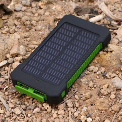 100,000mAh Solar Power Bank with 2 Output/2 Input Ports - 4 Types Charging  Cable - Built-in Flashlight - External Emergency Battery Battery Charger